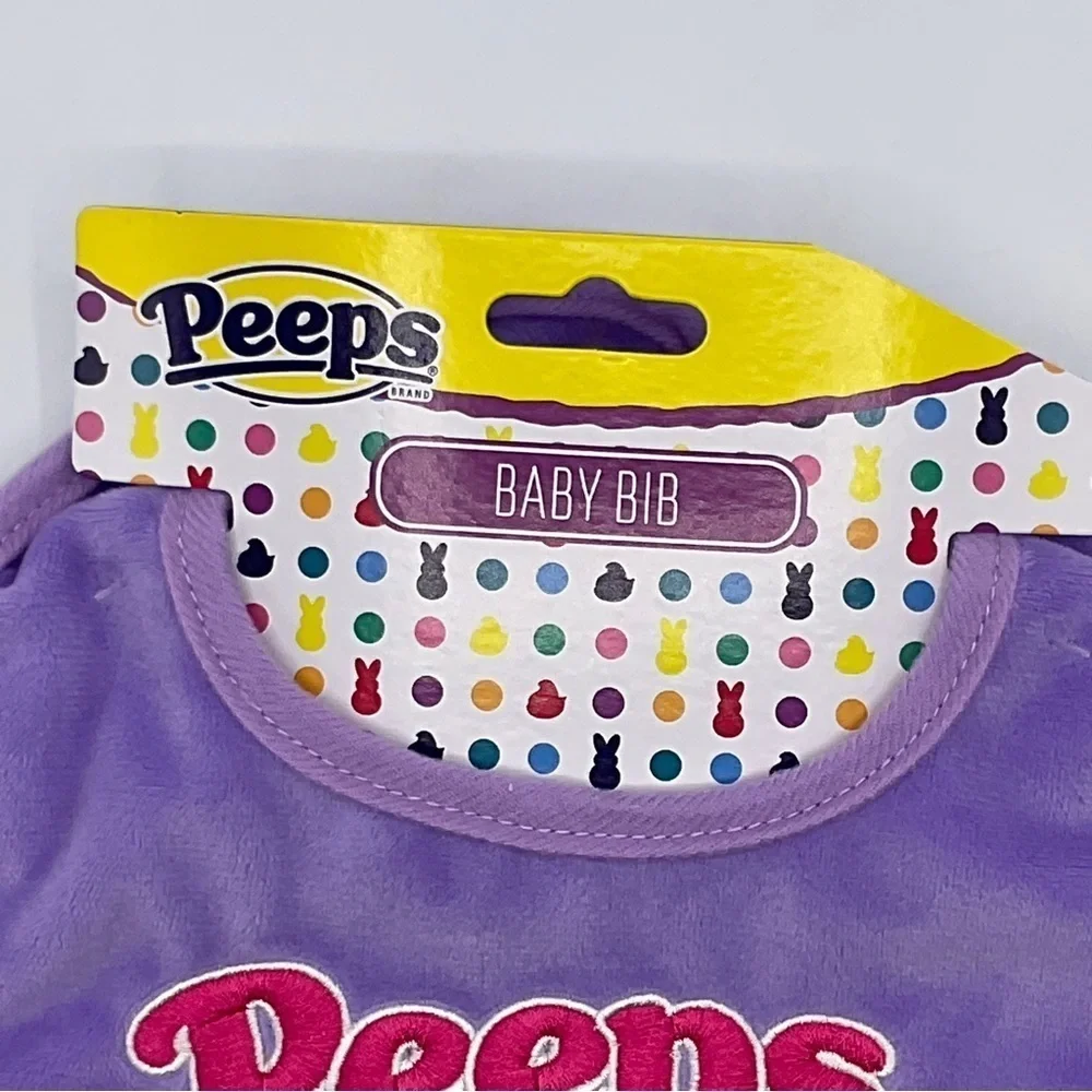 PEEPS Easter Baby Bib Soft Velour Purple Spring Flower 2023 Basket Gift Dan Dee
